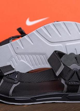 Мужские кожаные сандалии nike track black2 фото