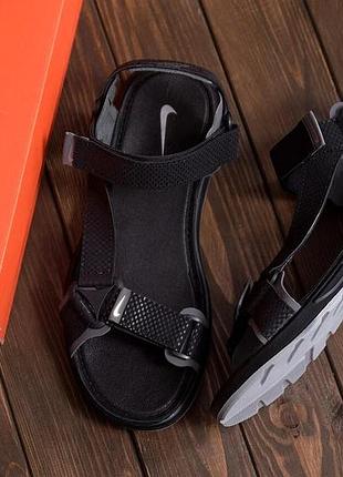 Мужские кожаные сандалии nike track black4 фото