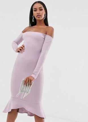 Нарядное платье по фигуре с открытыми плечами missguided2 фото