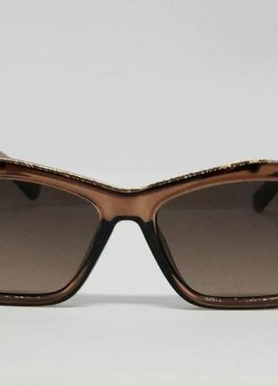Chanel стильні жіночі сонцезахисні окуляри коричневий градієнт2 фото
