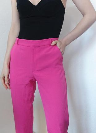 Класичні штани брюки stradivarius рожеві штани розові2 фото
