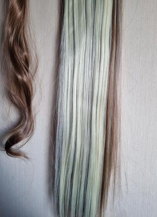 Парик хвост двух цветный