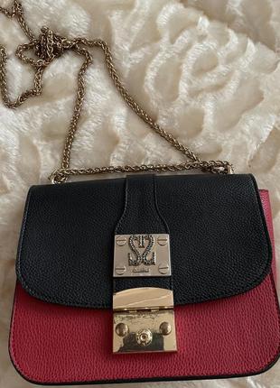 Женская кожаная сумка sassofono zara pinko шоппер клатч