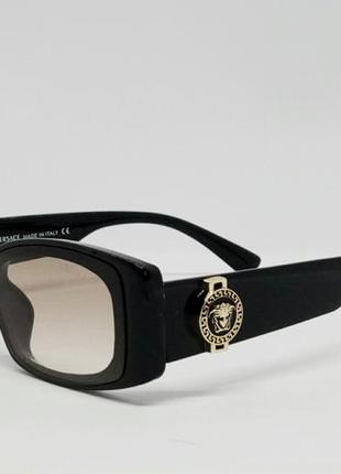 Очки в стиле versace модные женские солнцезащитные очки черные с коричневым градиентом1 фото