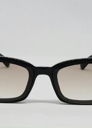 Очки в стиле versace модные женские солнцезащитные очки черные с коричневым градиентом2 фото