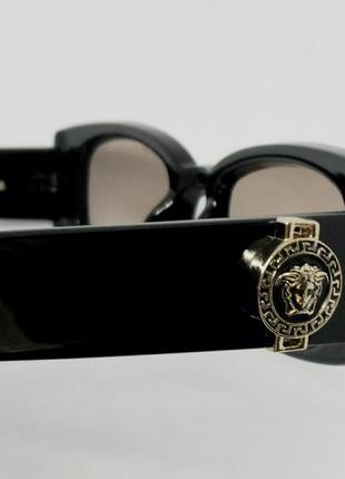 Очки в стиле versace модные женские солнцезащитные очки черные с коричневым градиентом8 фото