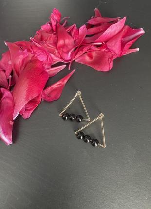 Серьги треугольники сережки трикутники1 фото