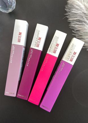 Помада для губ номер 30 розовая стойкая жидкая матовая maybelline new york super stay matte ink.