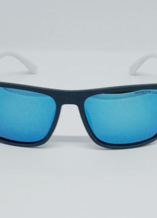 Emporio armani стильні чоловічі сонцезахисні окуляри блакитні дзеркальні поляризированные2 фото