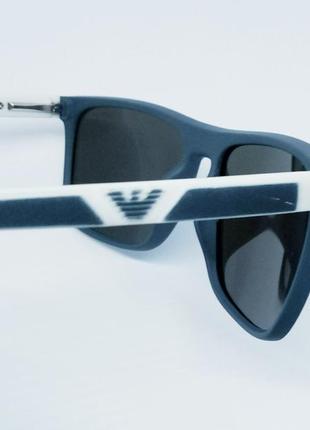 Emporio armani стильні чоловічі сонцезахисні окуляри блакитні дзеркальні поляризированные9 фото