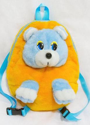 Рюкзак дитячий ведмідь 28 см жовто-блакитний