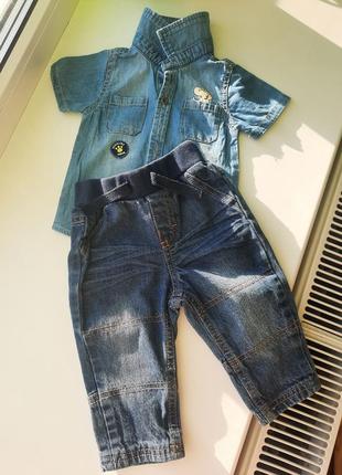 Детская рубашка и джинсы2 фото