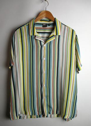 Мужская шведка/рубашка asos - mens striped viscose shirt2 фото