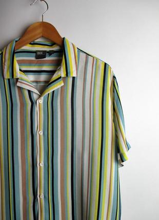 Мужская шведка/рубашка asos - mens striped viscose shirt1 фото