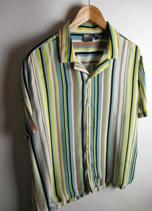 Мужская шведка/рубашка asos - mens striped viscose shirt7 фото