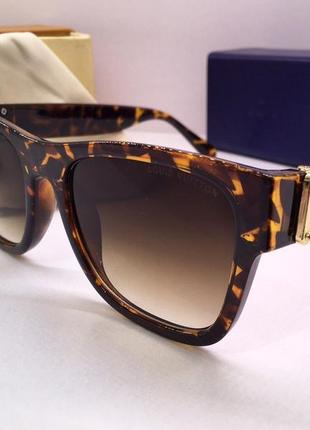 Louis vutton женские солнцезащитные очки пластиковая оправа коричневые черепаховые