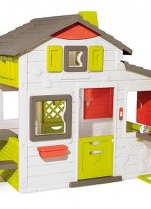 Smoby toys будинок для друзів з літньою кухнею і горищем, дверним дзвінком і столиком (810202)