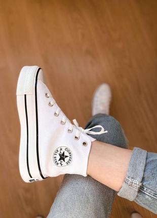 Converse chuck taylor all star lift white high platform жіночі білі високі кеди конверс весна літо осінь женские белые кеды на высокой подошве