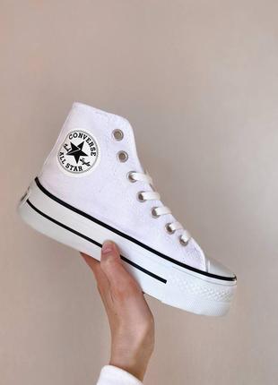 Converse chuck taylor all star lift white high platform жіночі білі високі кеди конверс весна літо осінь женские белые кеды на высокой подошве