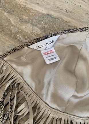 Лиф топ с бахромой topshop леопардовый8 фото