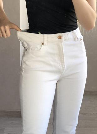 Базовые прямые белые джинсы хлопковые bershka6 фото