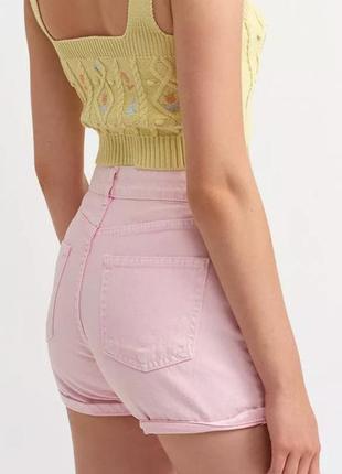 Розовые шорты джинсовые3 фото