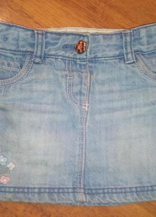 Дитяча джинсова спідниця, бренд f&f, на 18-24місяці