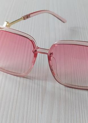Жіночі градієнтні квадратні окуляри рожеві5 фото