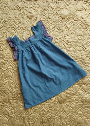 Літнє легке бавовняне плаття сукня сарафан  h&m на 2-3 р/98 летнее платье хлопок джинс