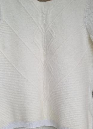 Шерстяной белый свитер. h&m.5 фото