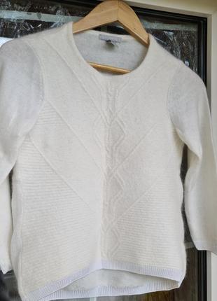 Шерстяной белый свитер. h&m.1 фото