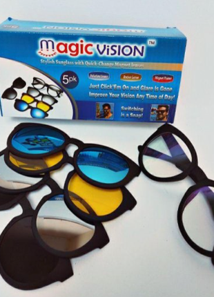 Очки солнцезащитные антибликовые magic vision 5в1