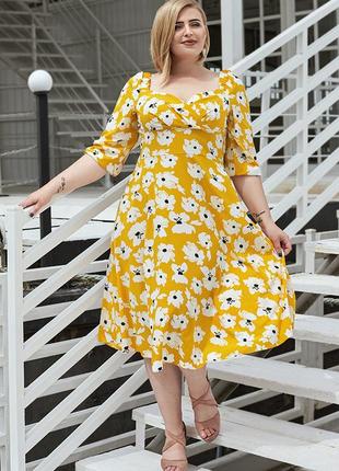 Платье цветочное шёлковое а-силуэта