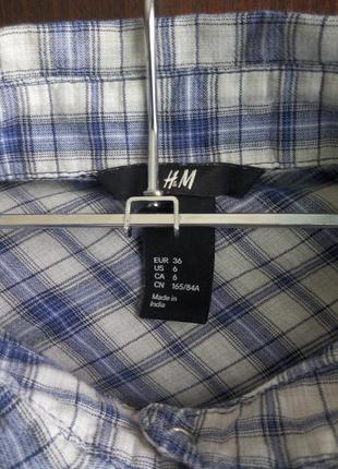 Легка натуральна сорочка в клітинку картата сорочка h&m,розмір s4 фото