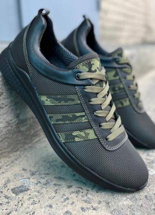 Кроссовки adidas, 40-45 размер, летние, сетка, хаки, олива, военным, для военного2 фото