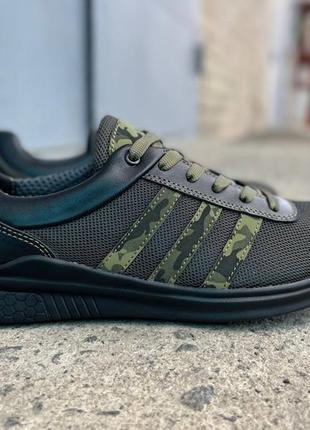 Кроссовки adidas, 40-45 размер, летние, сетка, хаки, олива, военным, для военного4 фото