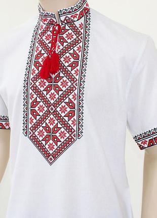 Чоловіча українська сорочка вишиванка матвій з коротким рукавом виробник україна3 фото