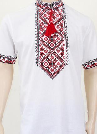 Чоловіча українська сорочка вишиванка матвій з коротким рукавом виробник україна4 фото