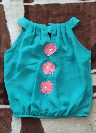 Шифонова блуза-безрукавка для дівчинки 7-10 років