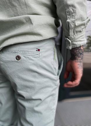Мужские легкие шорты tommy hilfiger в мятном цвете3 фото