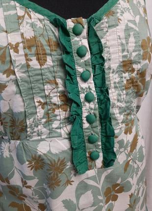 Блуза на бретелях зеленая хлопок р 382 фото