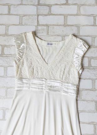 Нарядное белое платье verondi верх с гипюром3 фото