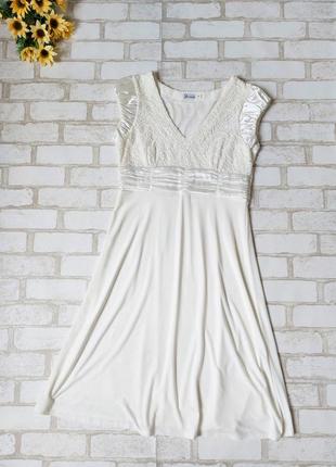 Нарядное белое платье verondi верх с гипюром