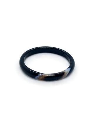 🐻💍 кольцо натуральный цельный камень черный коричневый агат р.17,5-181 фото