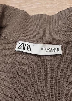 Длинный вязаный жилет жакет кардиган zara хаки6 фото