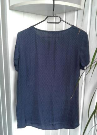 Шовкова блуза топ vero moda короткий рукав темно-синя р м3 фото