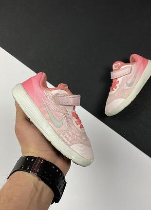 Кроссовки детские nike revolution 3 original розовые на липучках