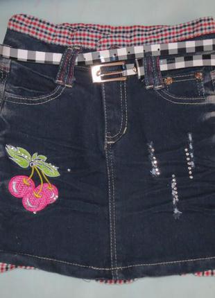 Юбка джинсовая модная на 4-6лет