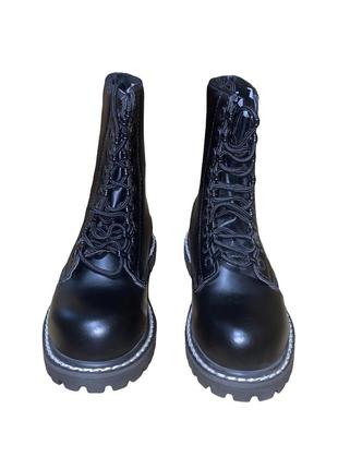 dr martens unisex 1500 Botas de cuero con cremallera y plataforma plana en negro