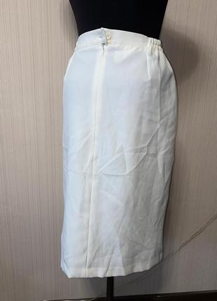 Шикарная белая молочная юбка миди ретро винтаж5 фото